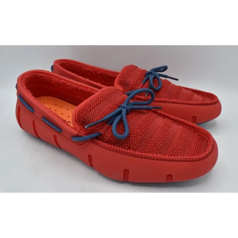 SWIMS Mens Size 8 Red Ensign Blue Slip On Terry‎ Knit Loafers Shoes